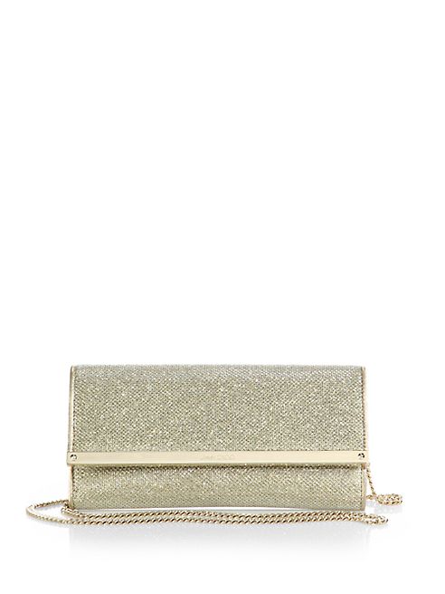 Jimmy Choo - Milla Chain-Strap Glittered Wallet