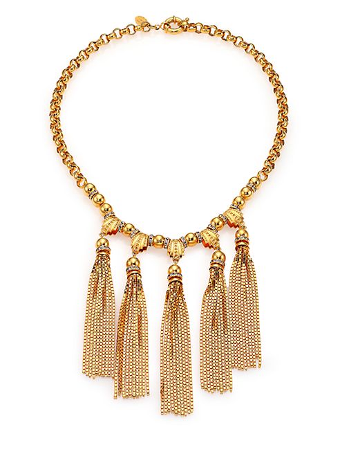 House of Lavande - Sunset Crystal Tiered Tassel Necklace