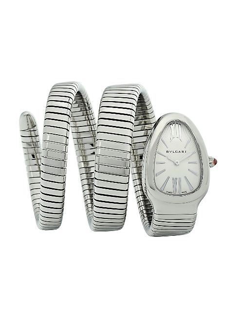 BVLGARI - Serpenti Stainless Steel Wraparound Tubogas Bracelet Watch