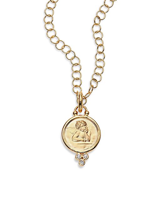 Temple St. Clair - Angel Diamond & 18K Yellow Gold Medium Pendant