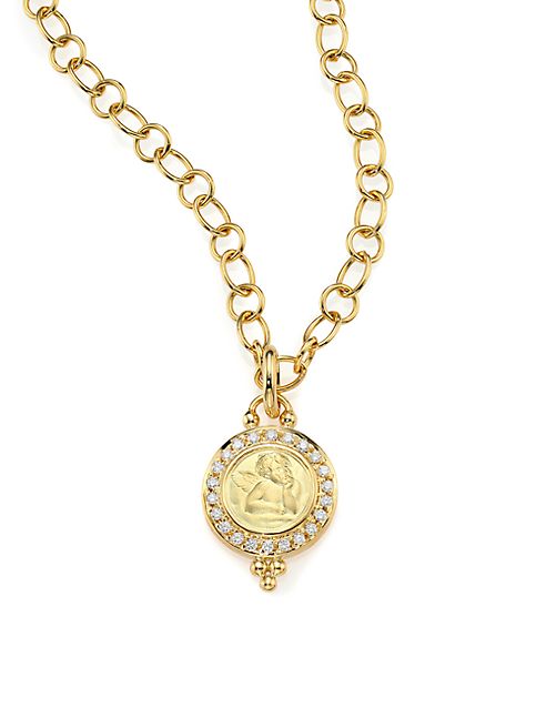 Temple St. Clair - Angels Pavé Diamond & 18K Yellow Gold Pendant