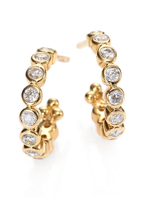 Temple St. Clair - Classic Eternity Diamond & 18K Yellow Gold Hoop Earrings/0.4