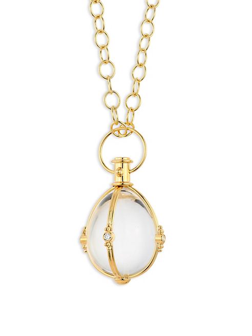 Temple St. Clair - Classic Diamond, Rock Crystal & 18K Yellow Amulet