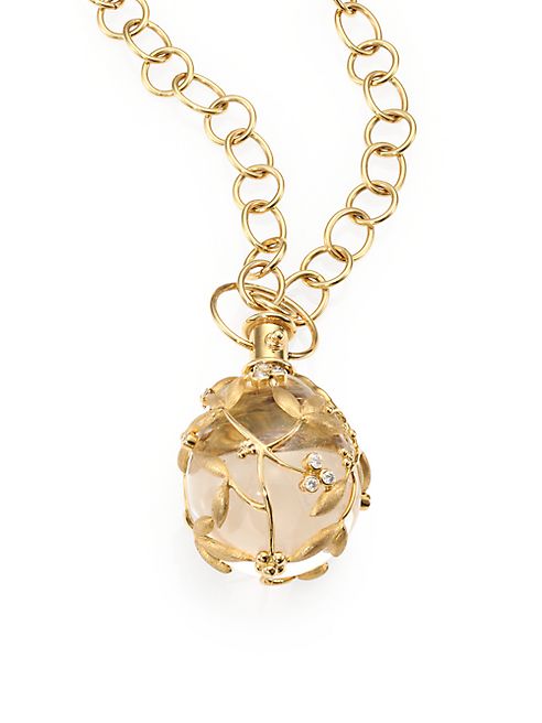 Temple St. Clair - Tree of Life Rock Crystal, Diamond & 18K Yellow Gold Large Vine Amulet