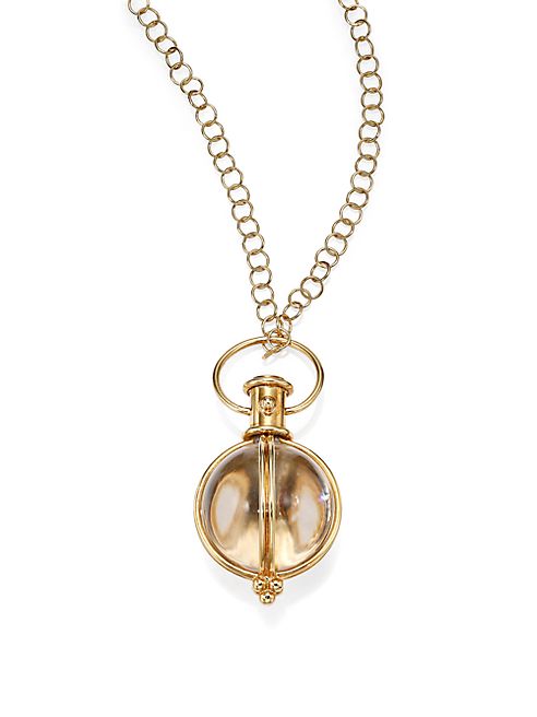 Temple St. Clair - Classic Rock Crystal & 18K Yellow Gold Round Amulet