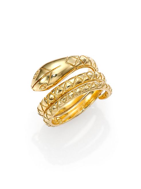 Temple St. Clair - Tree of Life 18K Yellow Gold Double Serpent Ring