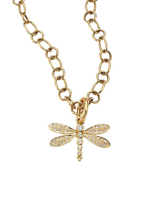 Temple St. Clair - Tree of Life Diamond & 18K Yellow Gold Dragonfly Enhancer