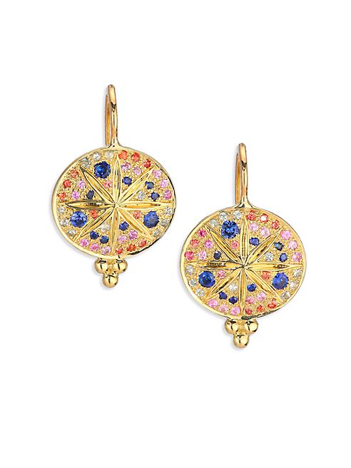 Temple St. Clair - Celestial Multicolor Sapphire & 18K Yellow Gold Sorcerer Drop Earrings