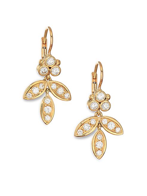 Temple St. Clair - Foglia Diamond & 18K Yellow Gold Earrings