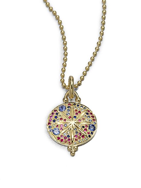 Temple St. Clair - Celestial Multicolor Sapphire & 18K Yellow Gold Sorcerer Pendant