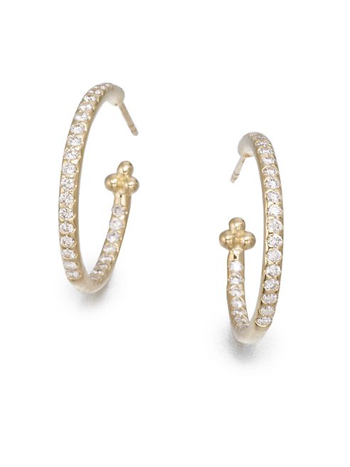 Temple St. Clair - Classic Diamond & 18K Yellow Gold Hoop Earrings/0.7