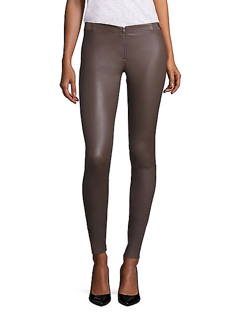 Alice + Olivia - Front-Zip Leather Legging