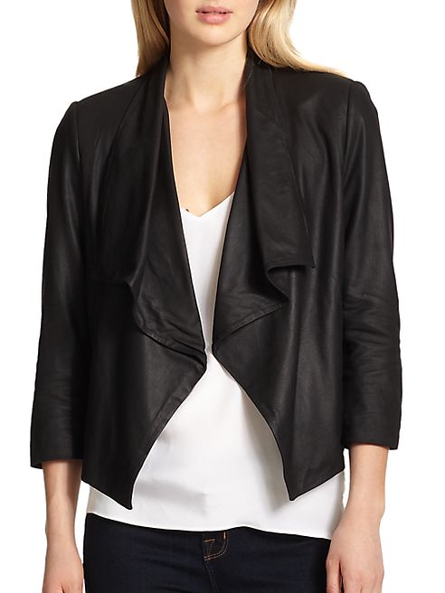 Alice + Olivia - Draped Leather Jacket